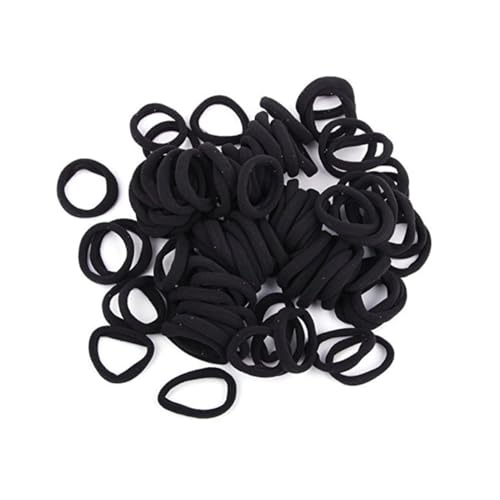 LIFKOME 100 Stück Teiliges Elastisches Haargummi Nahtlose Schwarze Haarbänder Dehnbar und Langlebig Geeignet für Pferdeschwanz Zöpfe und Verschiedene Frisuren bei Frauen von LIFKOME