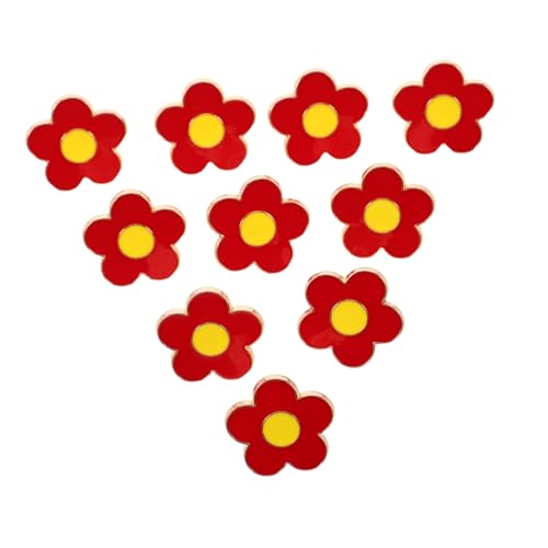 LIFKOME 10stücke Blumen Brosche Rote Revers Pin Damen Schmuck Anstecker Hut Tasche Zubehör Hochzeit Party Geburtstag Brosche Pins Stilvolle Accessoires von LIFKOME