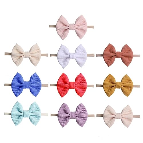 LIFKOME 10stücke Stirnband Mit Schleife Elastisches Nylon-kopftuch Haarband Für Neugeborene Partyzubehör Kopfschmuck Für Kleine Mädchen von LIFKOME