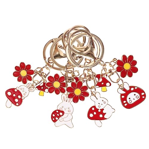 LIFKOME 12 STK Pilz-Kaninchen-schlüsselanhänger Rucksackzubehör Schlüsselanhänger Hase Schlüsselanhänger Rucksack-Kaninchen-anhänger Korb Cartoon-schlüsselanhänger Deko Legierung von LIFKOME