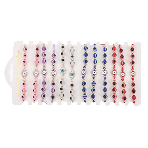 LIFKOME 12 Stück Teiliges Evil Eye Armband für Frauen Geflochtene Schmuckarmbänder mit Schützendem Auge für Alltag Partys und Besondere Anlässe von LIFKOME