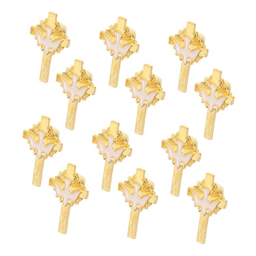 LIFKOME 12stücke Taubenschmuck Retro-friedenstaubenbrosche Kreuz-rucksackbrosche Mit Emaille-legierung Für Beerdigungs-brustnadeln Rucksäcke Kleidung Taschen Hüte Und Inspirierende von LIFKOME