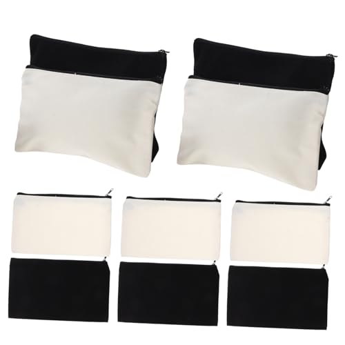 LIFKOME 12 Stück Teiliges Segeltuch Mäppchen mit Reißverschluss Große DIY Heat Transfer Kosmetiktasche und Federmäppchen Vielseitige Aufbewahrung für Make Up Schreibwaren Reiseaccessoires von LIFKOME