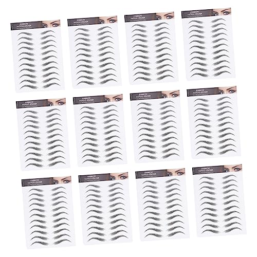 LIFKOME 12blätter Augenbrauenaufkleber Haarähnlich Für Falsche Augenbrauen Transfer Aufkleber Kosmetik Augenbrauenformungsaufkleber Augenbrauen Tattoos Tätowierung von LIFKOME