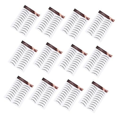 LIFKOME 12blätter Augenbrauenaufkleber Haarähnlich Künstlich Kosmetik Transfer Aufkleber Falsche Augenbrauen Imitation Schnell Einfach Anwenden Umweltfreundlich Langlebig Make-up von LIFKOME