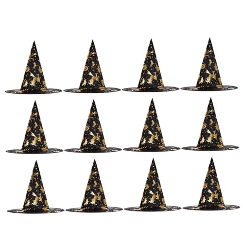 LIFKOME 12stücke Halloween Hexenhüte Für Erwachsene Für Kostümpartys Cosplay Und Halloween-feiern Hochwertiges Material Mit Lustigen Mustern Ergänzung Zu Ihrem Hexenkostüm von LIFKOME