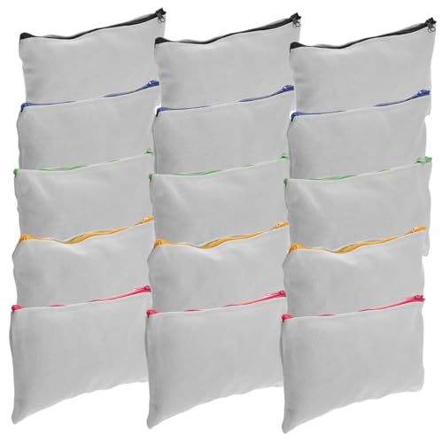 LIFKOME 15 Stück Teiliges DIY Leinwand Federmäppchen mit Reißverschluss Blanko Baumwoll Taschen zum Bemalen Hitzebeständige Make up Organizer Taschen Multifunktional für Kosmetik und LIFKOME 15 Stück Teiliges DIY Leinwand Federmäppchen mit Reißverschluss Blanko Baumwoll Taschen zum Bemalen Hitzebeständige Make up Organizer Taschen Multifunktional für Kosmetik und von LIFKOME