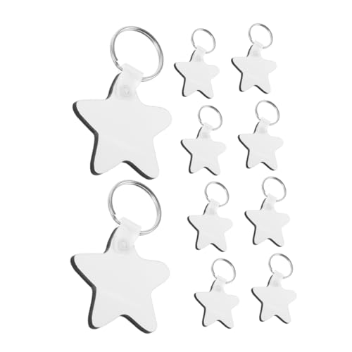 LIFKOME 15stücke Sublimationsrohlinge Schlüsselanhänger Sternform Anhänger Für DIY Bastelprojekte Mit Wärmeübertragung Blanko Design Für Weihnachtsdeko von LIFKOME