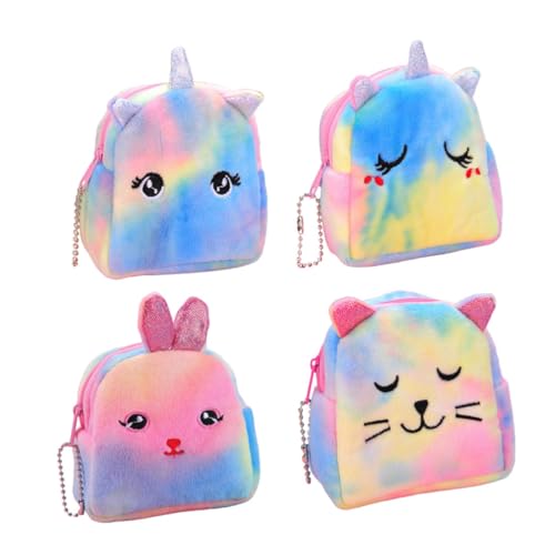 LIFKOME 4sets Taschen Stofftier Beutel Plüsch Geld Taschen Für Kleingeld Lagerung 4 Stücke * 4 von LIFKOME