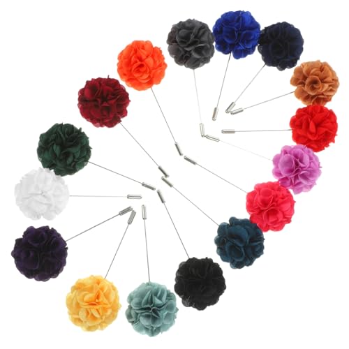 LIFKOME 16 Stück Brosche Corsage abstecknadeln trachtenbrosche Brustblume Anzug Corsage Hochzeitsanstecker Blumenmodellierbrosche Brosche Smoking Broschennadel boutonniere herren Chiffon von LIFKOME