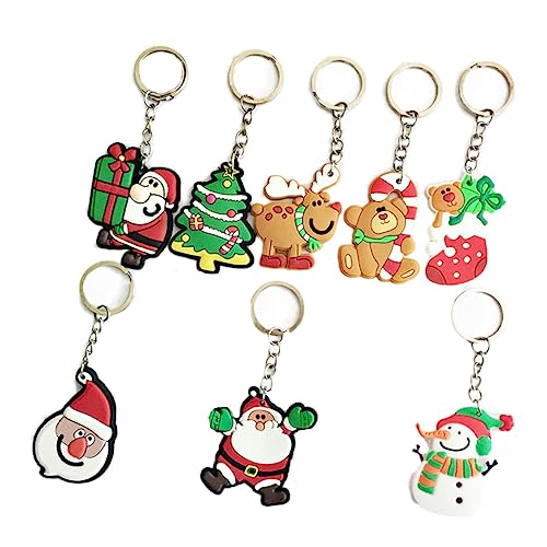 LIFKOME 16 Teiliges Weihnachtsmotiv Schlüsselanhänger Set Aus PVC Kreative Schlüsselanhänger Für Auto Geldbörse Und Zufälliger Stil von LIFKOME