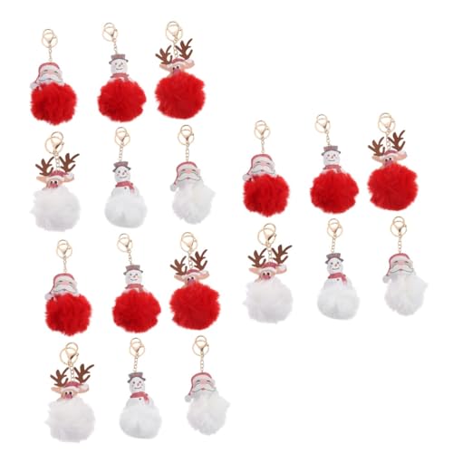 LIFKOME 18 STK Fellknäuel Schlüsselanhänger Gefälligkeiten Für Weihnachtsfeiern Urlaub Schlüsselanhänger Rentier Schlüsselanhänger Anhänger Zum Aufhängen Am Weihnachtsbaum Plüschstoffe von LIFKOME