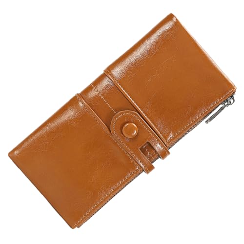 LIFKOME 1stück Antike Damen Geldbörse Vintage Pu Handtasche Mit -Schutz Lange Brieftasche Khaki Für Für Münzen Und Karten von LIFKOME