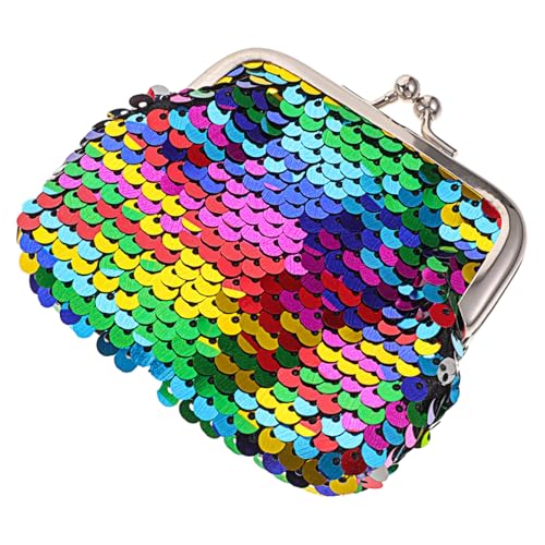 LIFKOME Bunte Pailletten Geldbörse Mini Kosmetiktasche Für Damen Stilvolle Langlebige Clutch Für Münzen Karten Und Kleine Persönliche Gegenstände Für Reisen Und Alltag von LIFKOME