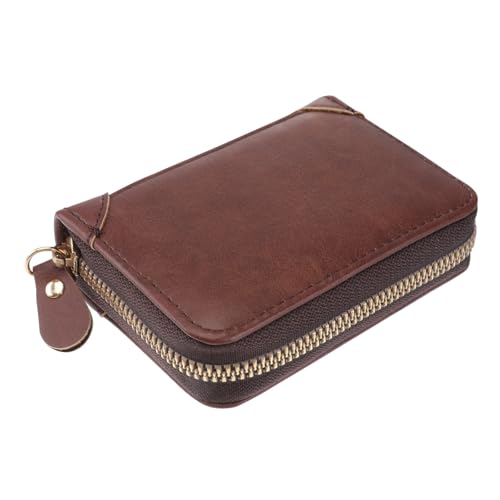 LIFKOME Echtes RFID Geldbörse Mit Großem Münzfach Antimagnetisch Praktisch Für Karten Und Ausweise Stilvolle Geldtasche Für Männer Und Frauen Kaffee von LIFKOME