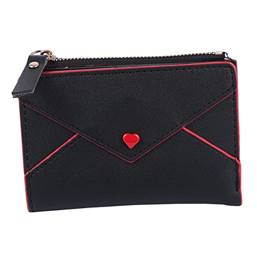 LIFKOME Damen Pu Geldbörse Mit Reißverschluss Herz Design Kleingeldbörse Mit Separatem Fach Stilvoll Für Reisen Praktische Kreditkartenetui von LIFKOME