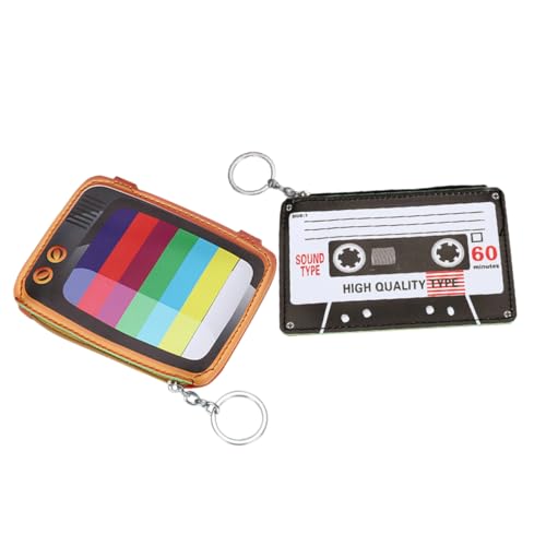 LIFKOME 1stück Mini Pu Münzbeutel Für Junge Mädchen Und Frauen Niedlicher Cartoon Schlüsselbeutel Mit Reißverschluss Und Schlüsselring Tv-Muster Für Kleinigkeiten Münzen Und von LIFKOME