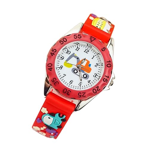 LIFKOME 1stück Kinderquarz-Uhr Niedliche Und Kreative Armbanduhr Für Jungen Und Mädchen Kinderfreundliches Design Für Zeitlernerfahrung Rot von LIFKOME