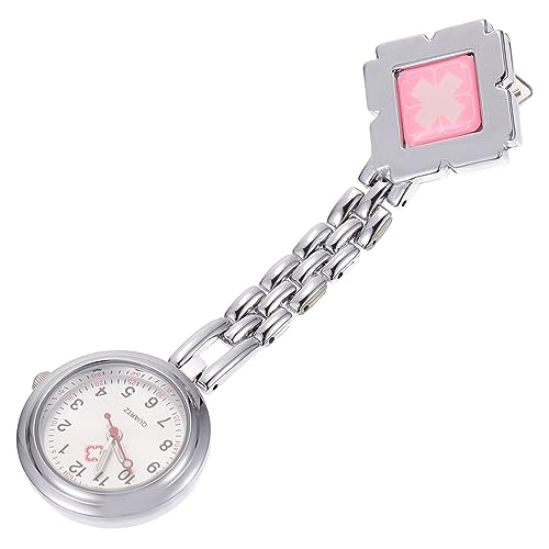 LIFKOME 1stück Taschenuhr Für Praktische Clip-Uhr Mit Großem Ziffernblatt Und Leuchtendem Design Für Pflegeberufe Silberkette von LIFKOME