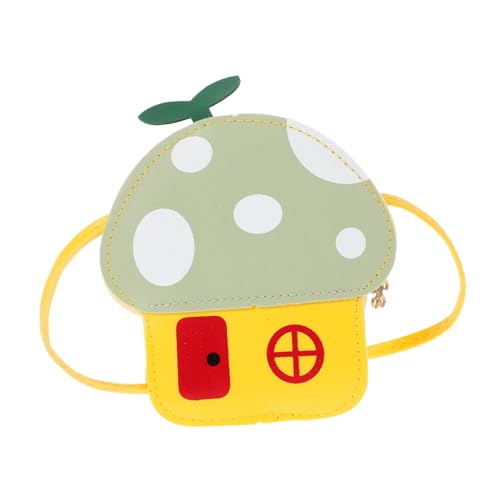 LIFKOME Junge Mädchen Pilztasche Cartoon Münztasche Modische Geldbörse Umhängetasche Für Mädchen Kleinkinder Hellgrün Aus Hochwertigem Pu-Material von LIFKOME