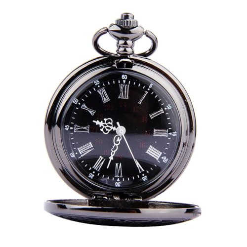 LIFKOME Runde Taschenuhr Retro Klassisch Mit Römischen Ziffern Steampunk Dual Display Uhr Taschenuhr Mit Klappmechanismus Und Dünnem Kettengurt von LIFKOME