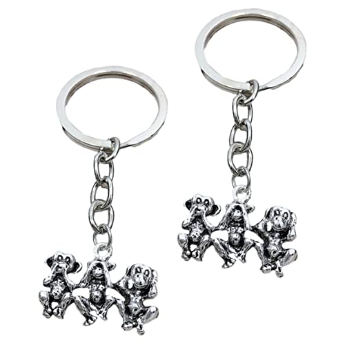 LIFKOME 1stück Motivations-schlüsselanhänger DREI-Nicht-affen Inspirierende Schlüsselketten Für Taschen Rucksäcke Und Handys Silber von LIFKOME