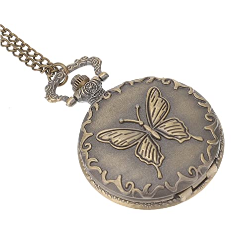 LIFKOME 1stück Vintage Taschenuhr Mit Schmetterlingsmuster Antike Halskette Robustes Design Für Damen Und Herren Als Oder Modisches Accessoire Quartz Uhr Eleganter Stil von LIFKOME