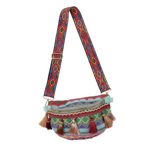 LIFKOME Tasche Große Kapazität Lässige Damentasche Quaste Breiter Riemen Gürteltasche Stilvoller Ethno-Stil Für Frauen von LIFKOME