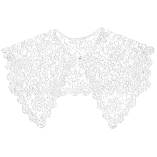 LIFKOME Spitzen Fake Kragen Mit Blumenmuster Für Damen Aus Baumwolle Atmungsaktiv Passend Zu Weste Tanktop Kleid Und Jacke Perlmuttknopf Für Einfachen Gebrauch von LIFKOME