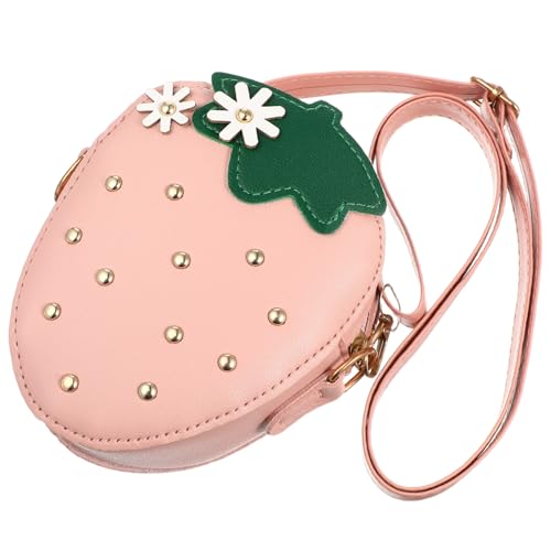 LIFKOME Erdbeerförmige Kleine Umhängetasche Für Mädchen Einfache Münztasche Mit Verstellbarem Riemen Für Schlüssel Und Karten Für Reisen Und Einkäufe von LIFKOME