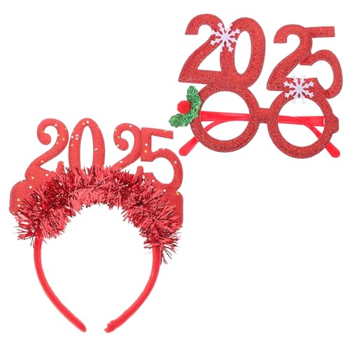 LIFKOME 1satz Neujahr Haarreif Mit Zahlen-topper Und Brille Festliche Kopfbedeckung Für Silvesterfeiern Teiliges Stilvolles Accessoire Für Damen Und von LIFKOME