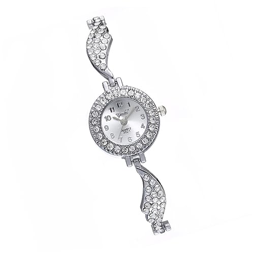 LIFKOME Damenuhr Quarzuhr Armreifuhr Strassuhr Uhr Für Damen Flügel Armreif Uhr Silber von LIFKOME