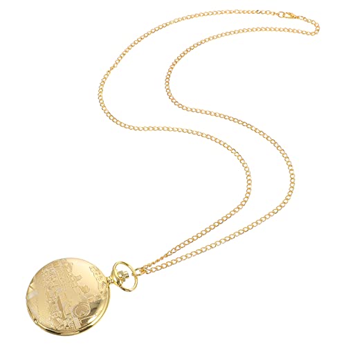 LIFKOME Antike Goldene Taschenuhr Mit Kette Vintage Design Präzise Zeitmessung Souvenir Uhr Für Herren Und Damen Für Geschenke von LIFKOME
