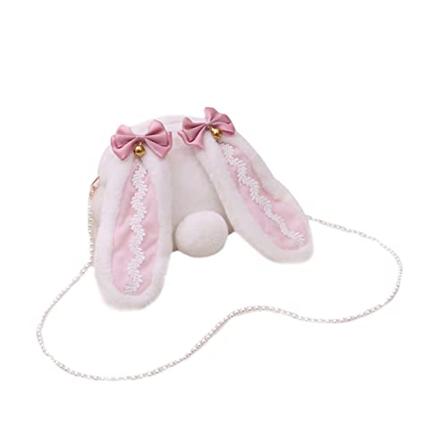 LIFKOME Plüsch Kaninchen Schultertasche Für Damen Casual Tasche Mit Süßem Plüschkaninchen-Look Für Alltag Party Und Reisen von LIFKOME