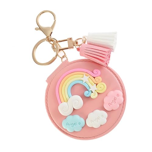 LIFKOME 1stk Schminkspiegel Spiegel Anhänger Cartoon-taschenspiegel Kompaktspiegel Für Handtaschen Kleiner Kompakter Spiegel Für Die Handtasche Mädchen Schlüsselanhänger Rosa Glas von LIFKOME