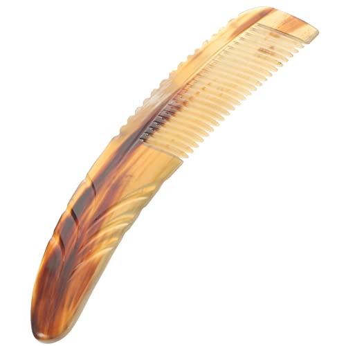 LIFKOME 1stück Natürlicher Hornkamm Für Haarstyling Eleganter Dicker Kamm Aus Echtem Yak-horn Antistatisch Rutschfest Für Männer Und Frauen Zufällige Farbe von LIFKOME