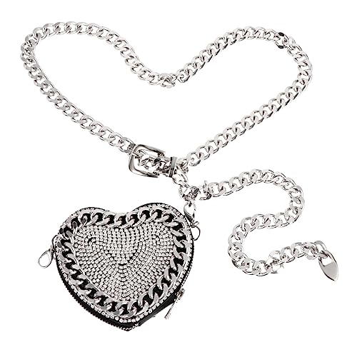 LIFKOME 1stück Strass Mini Umhängetasche Für Damen Glitzernde Gürteltasche Im Herzen Design Für Festivals Und Besondere Anlässe Kleine Tasche Für Lippenstifte Und Kleinigkeiten von LIFKOME