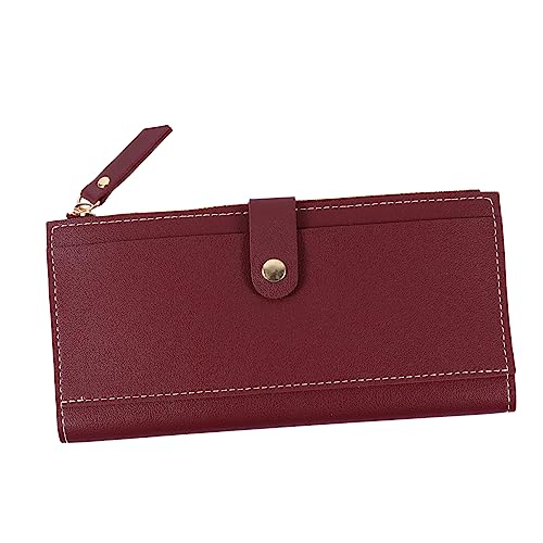 LIFKOME 1stück Three Fold Geldbörse Für Damen Faltbares Portemonnaie Mit Mehreren Kartenfächern Praktische Geldtasche Weinrot Für Unterwegs von LIFKOME