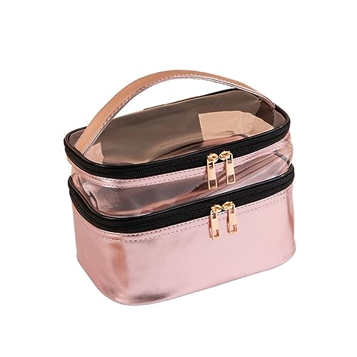 LIFKOME 1stück Transparentes Kosmetik-Organizer wasserdichte Make-up-Tasche Mit Doppeltem Fach Tragbare Aufbewahrung Für Damen Für Und Alltag von LIFKOME