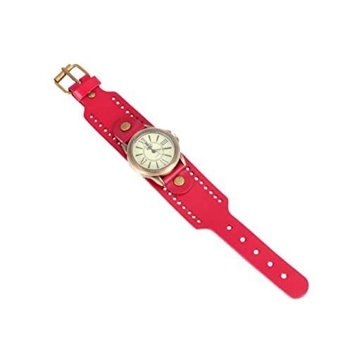 LIFKOME 1stück Vintage Roman Zifferblatt Damenarmbanduhr Aus Echtem Retro Casual Quarz-Armbanduhr Rot Stilvoll Und Bequem Für Frauen Für Wie Weihnachten Und Geburtstage von LIFKOME