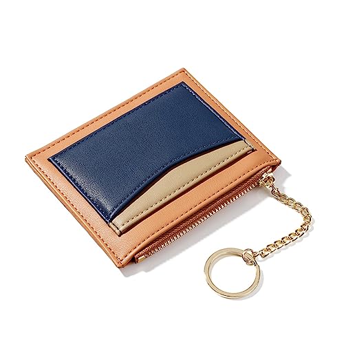 LIFKOME 1stück Zipper Geldbörse Für Frauen Modischer Kleiner Kartenhalter Mit Reißverschluss Aus Pu-Leder Fächer Elegantes Splice-Design Für Alltag Und Reisen Orange von LIFKOME