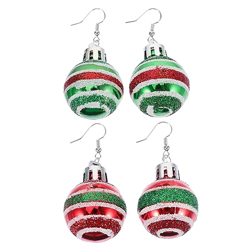 LIFKOME 2 Paar Weihnachtskugel-ohrringe Weihnachtsohrschmuck Kugel Ohrtropfen Kugel-charm-ohrringe Weihnachts-ohrtropfen Weihnachtsohrringe Schmuck Braut-ohrring Tropfenohrringe Legierung von LIFKOME