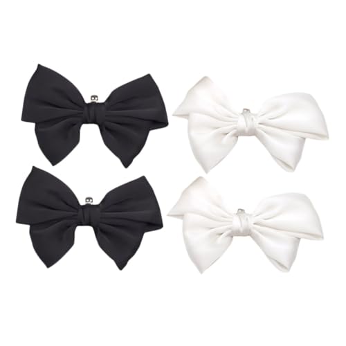 LIFKOME 2 Paare Abnehmbare Schleifen schuhclips aus Polyester Weiß Schwarz für High Heels und Ballerinas Damen Schuhdekoration Modische Schleifen schmuckaccessoires von LIFKOME