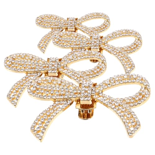 LIFKOME 2 Paare Abnehmbare Strass Schleifen Schuhclips Elegante Schuhdekorationen aus Robustem Zinklegierung mit Funkelnden Kristallen Vielseitige Schuhschmuck für Damen High Heels und von LIFKOME