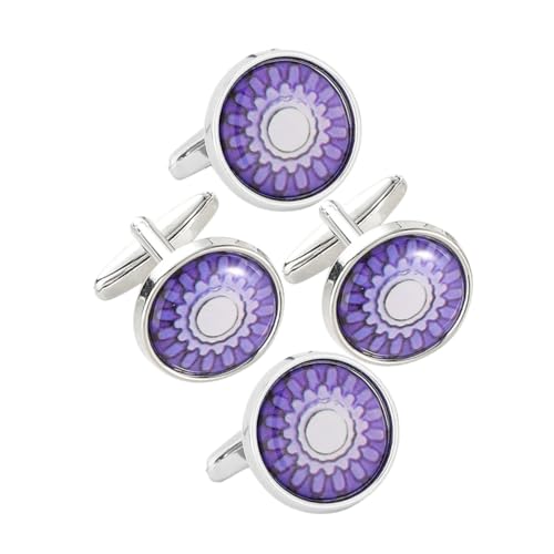 LIFKOME 2paare Manschettenknöpfe Für Herren Mit Blumenmuster Aus Legierung Für Formelle Hemden Stilvolle Hochzeitsaccessoires von LIFKOME