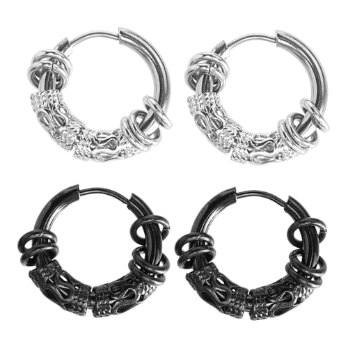 LIFKOME 2 Paare Herren Ohrstecker Edelstahl Dragon Design Creolen Schwarz Robust Langlebig Für Geburtstag Hochzeit Valentinstag Weihnachten LIFKOME 2 Paare Herren Ohrstecker Edelstahl Dragon Design Creolen Schwarz Robust Langlebig Für Geburtstag Hochzeit Valentinstag Weihnachten von LIFKOME