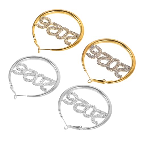 LIFKOME 2paare Strass Creolen Für Damen Mit Strasssteinen Runde Baumelnde Ohrringe Für Frauen Festlicher Schmuck Für Partys Und Feiertage von LIFKOME