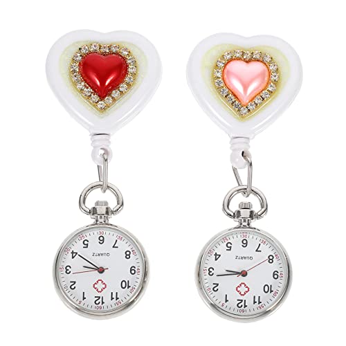 LIFKOME 2stücke Herzdesign Taschenuhr Für Flexible Uhr Aus Legierung Für Ärzte Und Pflegepersonal Für Täglichen Gebrauch Und Besondere Anlässe von LIFKOME