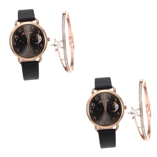 LIFKOME 2sätze Damenuhr Set Mit Mondmuster Und Armband Armbanduhr-Set Für Uhr Und Schmuck Für Partys Und von LIFKOME