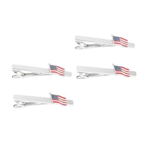 LIFKOME 2 Sätze Krawattenklammern Blaugrüne Krawatte Stifte Binden Gießen Gürtel Beutelclips Beutelklammer Amerikanische Flagge Zugstangen Krawattennadel Für Männer Kupfer 2 Stück * 2 von LIFKOME